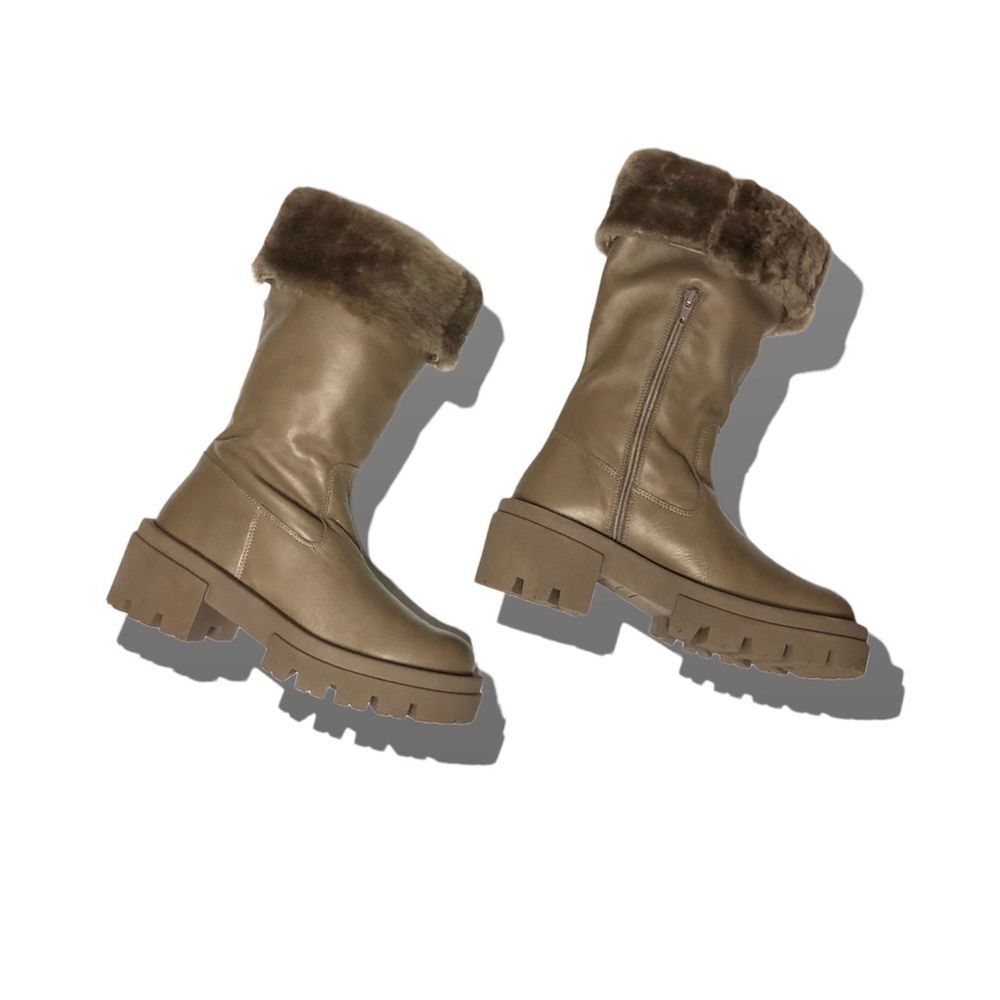 Free People X Equitaire Charlee Mid Shearling Fur Boots $348